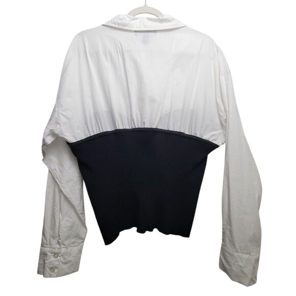 Forever 21 Stretch Black And White Shirt & Corset Combo Top Size 3X - Picture 2 of 7